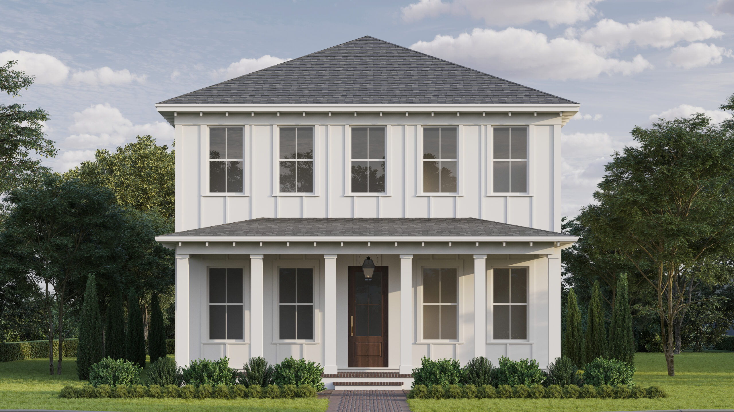 2767 Southern Farmhouse - White Windows - Canopy Builders